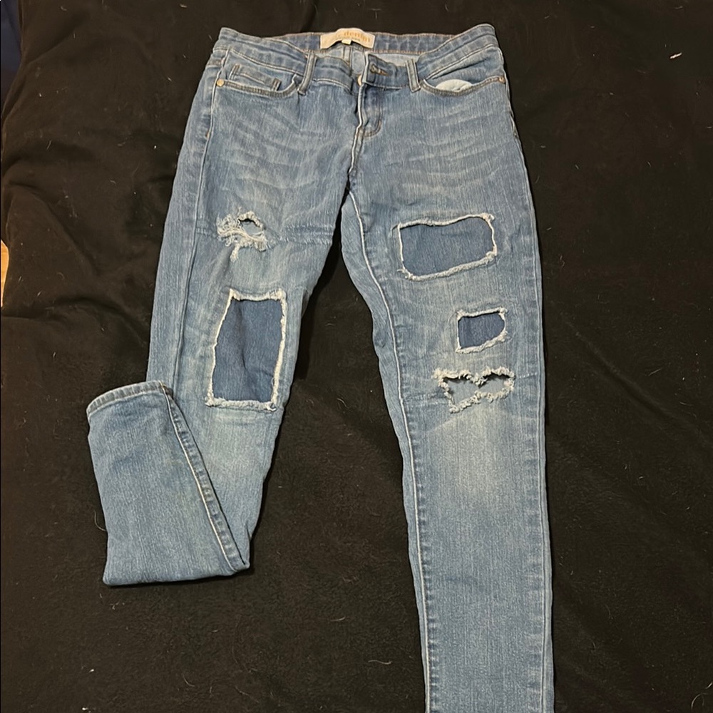 Blue Skinny Distressed Jeans